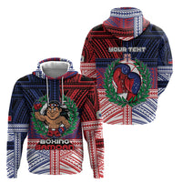 Personalised Samoa Boxing Zip Hoodie Samoan Boxer Funny Style - Polynesian Pride