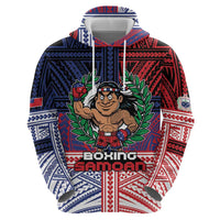 Personalised Samoa Boxing Zip Hoodie Samoan Boxer Funny Style - Polynesian Pride