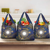Nauru Grocery Bag Hibiscus Polynesian Tribal Pattern