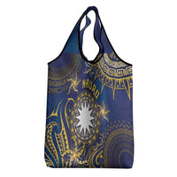 Nauru Grocery Bag Hibiscus Polynesian Tribal Pattern