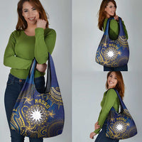 Nauru Grocery Bag Hibiscus Polynesian Tribal Pattern