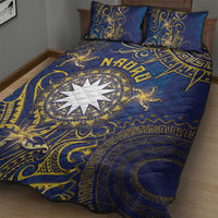 Nauru Quilt Bed Set Hibiscus Polynesian Tribal Pattern