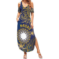 Personalised Nauru Summer Maxi Dress Hibiscus Polynesian Tribal Pattern