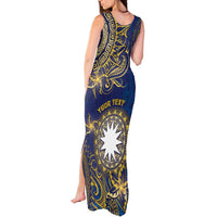 Personalised Nauru Tank Maxi Dress Hibiscus Polynesian Tribal Pattern