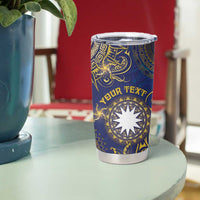 Personalised Nauru Tumbler Cup Hibiscus Polynesian Tribal Pattern