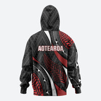 Aotearoa New Zealand Native Birds Map Hoodie Silver Fern Tribal Pattern