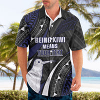 Personalised New Zealand Kiwi Hawaiian Shirt Silver Fern Tribal Pattern DT05 - Polynesian Pride