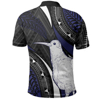 Personalised New Zealand Kiwi Polo Shirt Silver Fern Tribal Pattern