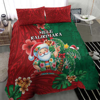 Hawaii Christmas Bedding Set Mele Kalikimaka Funny Hawaiian Santa - Polynesian Pride