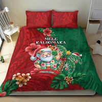 Hawaii Christmas Bedding Set Mele Kalikimaka Funny Hawaiian Santa - Polynesian Pride