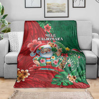 Hawaii Christmas Blanket Mele Kalikimaka Funny Hawaiian Santa - Polynesian Pride