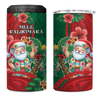 Hawaii Christmas 4 in 1 Can Cooler Tumbler Mele Kalikimaka Funny Hawaiian Santa - Polynesian Pride
