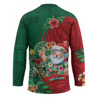 Hawaii Christmas Hockey Jersey Mele Kalikimaka Funny Hawaiian Santa DT05 - Polynesian Pride