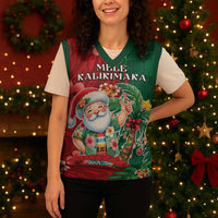Hawaii Christmas Knitted V-Neck Vest Mele Kalikimaka Funny Hawaiian Santa - Polynesian Pride