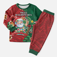 Hawaii Christmas Pajama Set Mele Kalikimaka Funny Hawaiian Santa - Polynesian Pride