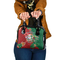 Hawaii Christmas Shoulder Handbag Mele Kalikimaka Funny Hawaiian Santa - Polynesian Pride