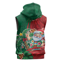 Hawaii Christmas Sleeveless Zip Hoodie Mele Kalikimaka Funny Hawaiian Santa - Polynesian Pride