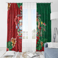 Hawaii Christmas Window Curtain Mele Kalikimaka Funny Hawaiian Santa - Polynesian Pride