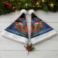 Personalised New Zealand Christmas Santa Hat Santa Kiwi Bird With Pohutukawa Flowers - Polynesian Pride