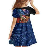 Personalised New Zealand Christmas Family Matching Puletasi and Hawaiian Shirt Santa Kiwi Bird With Pohutukawa Flowers DT05 - Polynesian Pride