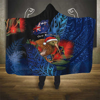 New Zealand Christmas Hooded Blanket Santa Kiwi Bird With Pohutukawa Flowers - Polynesian Pride
