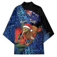 Personalised New Zealand Christmas Kimono Santa Kiwi Bird With Pohutukawa Flowers - Polynesian Pride