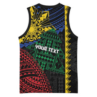Personalised Philippines Christmas Basketball Jersey Xmas Tree Filipino Tribal Patterns - Polynesian Pride