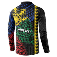 Personalised Philippines Christmas Button Sweatshirt Xmas Tree Filipino Tribal Patterns - Polynesian Pride