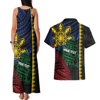 Personalised Philippines Christmas Couples Matching Tank Maxi Dress and Hawaiian Shirt Xmas Tree Filipino Tribal Patterns DT05 - Polynesian Pride