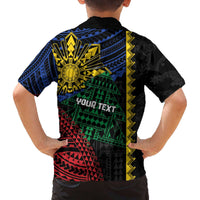 Personalised Philippines Christmas Family Matching Off The Shoulder Long Sleeve Dress and Hawaiian Shirt Xmas Tree Filipino Tribal Patterns DT05 - Polynesian Pride