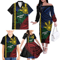 Personalised Philippines Christmas Family Matching Off The Shoulder Long Sleeve Dress and Hawaiian Shirt Xmas Tree Filipino Tribal Patterns DT05 - Polynesian Pride