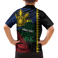 Personalised Philippines Christmas Family Matching Off Shoulder Maxi Dress and Hawaiian Shirt Xmas Tree Filipino Tribal Patterns - Polynesian Pride