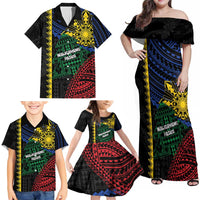 Personalised Philippines Christmas Family Matching Off Shoulder Maxi Dress and Hawaiian Shirt Xmas Tree Filipino Tribal Patterns - Polynesian Pride