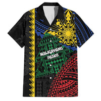 Personalised Philippines Christmas Family Matching Off Shoulder Maxi Dress and Hawaiian Shirt Xmas Tree Filipino Tribal Patterns - Polynesian Pride