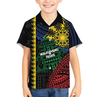 Personalised Philippines Christmas Family Matching Off Shoulder Maxi Dress and Hawaiian Shirt Xmas Tree Filipino Tribal Patterns - Polynesian Pride