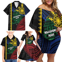 Personalised Philippines Christmas Family Matching Off Shoulder Short Dress and Hawaiian Shirt Xmas Tree Filipino Tribal Patterns DT05 - Polynesian Pride