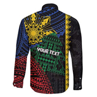 Personalised Philippines Christmas Family Matching Short Sleeve Bodycon Dress and Hawaiian Shirt Xmas Tree Filipino Tribal Patterns - Polynesian Pride