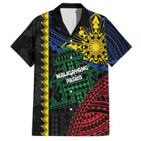 Personalised Philippines Christmas Family Matching Summer Maxi Dress and Hawaiian Shirt Xmas Tree Filipino Tribal Patterns DT05 Dad's Shirt - Short Sleeve Black - Polynesian Pride