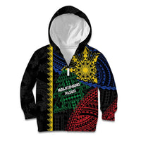 Personalised Philippines Christmas Kid Hoodie Xmas Tree Filipino Tribal Patterns DT05 Zip Hoodie Black - Polynesian Pride