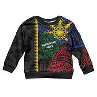 Personalised Philippines Christmas Kid Ugly Christmas Sweater Xmas Tree Filipino Tribal Patterns - Polynesian Pride