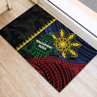 Philippines Christmas Rubber Doormat Xmas Tree Filipino Tribal Patterns - Polynesian Pride