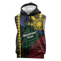 Personalised Philippines Christmas Sleeveless Hoodie Xmas Tree Filipino Tribal Patterns - Polynesian Pride