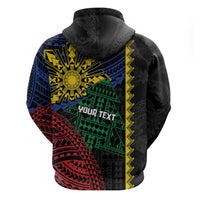 Personalised Philippines Christmas Zip Hoodie Xmas Tree Filipino Tribal Patterns DT05 - Polynesian Pride