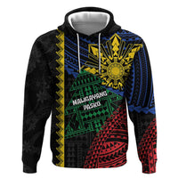 Personalised Philippines Christmas Zip Hoodie Xmas Tree Filipino Tribal Patterns DT05 Pullover Hoodie Black - Polynesian Pride