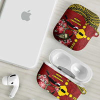 Rotuma Christmas AirPods Case Rotuma Myzomela Birds With Hibiscus Flowers - Polynesian Pride