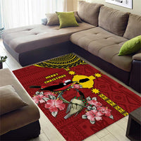Rotuma Christmas Area Rug Rotuma Myzomela Birds With Hibiscus Flowers - Polynesian Pride