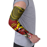 Rotuma Christmas Arm Sleeves Rotuma Myzomela Birds With Hibiscus Flowers - Polynesian Pride