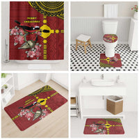 Rotuma Christmas Bathroom Set Rotuma Myzomela Birds With Hibiscus Flowers - Polynesian Pride