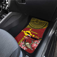 Rotuma Christmas Car Mats Rotuma Myzomela Birds With Hibiscus Flowers - Polynesian Pride