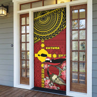 Rotuma Christmas Door Cover Rotuma Myzomela Birds With Hibiscus Flowers - Polynesian Pride